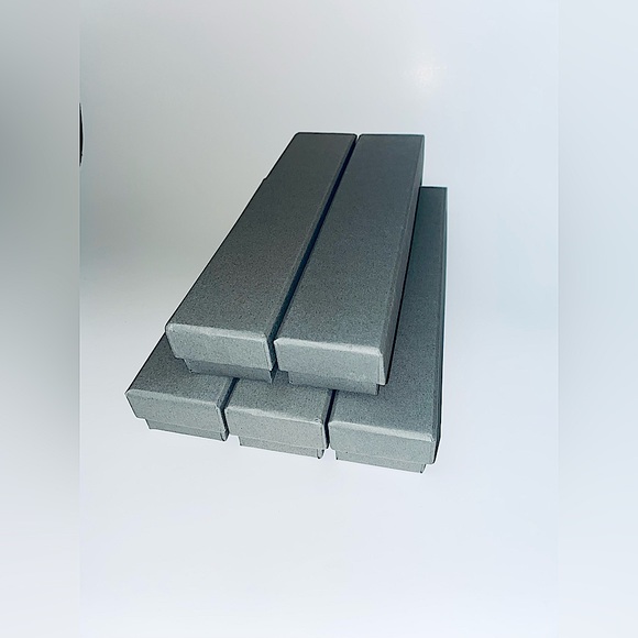 WHOLESALE | 5 pack of Long JEWELRY BOXES | Cardboard & Black Sponge Padding - Picture 5 of 14